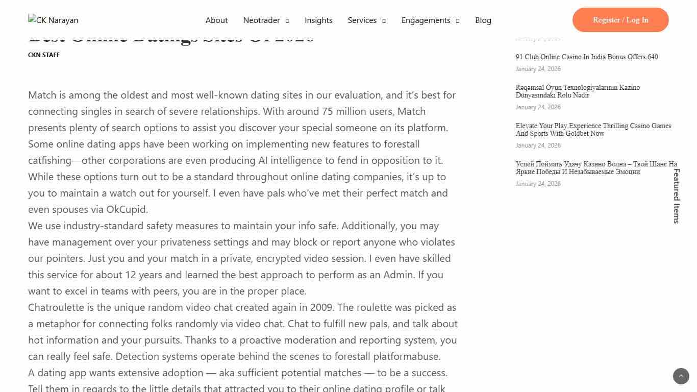 Best Online Datings Sites Of 2026 - CK Narayan